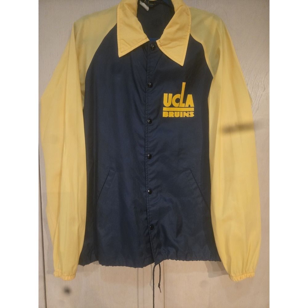 Vintage 70s Champion UCLA Bruins Coach Jacket Rochester USA Blue Bar Tag Snap...